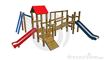 Of Children S Adventure Playground Isolated On White Background