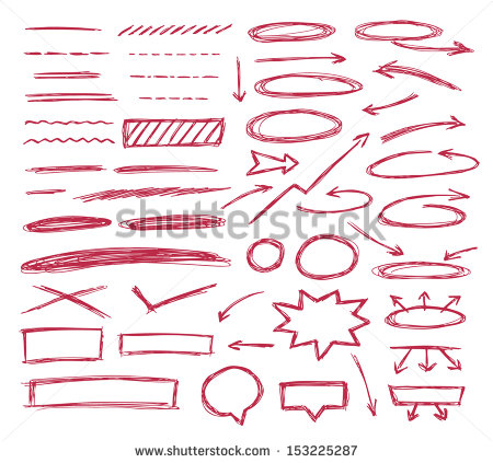 Set Of Hand Drawn Text Correction Elements  Arrows Pointing In
