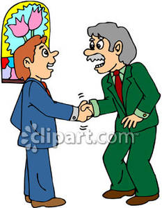 Shaking Hands Clip Art Old Man Shaking Hands With A Younger Man