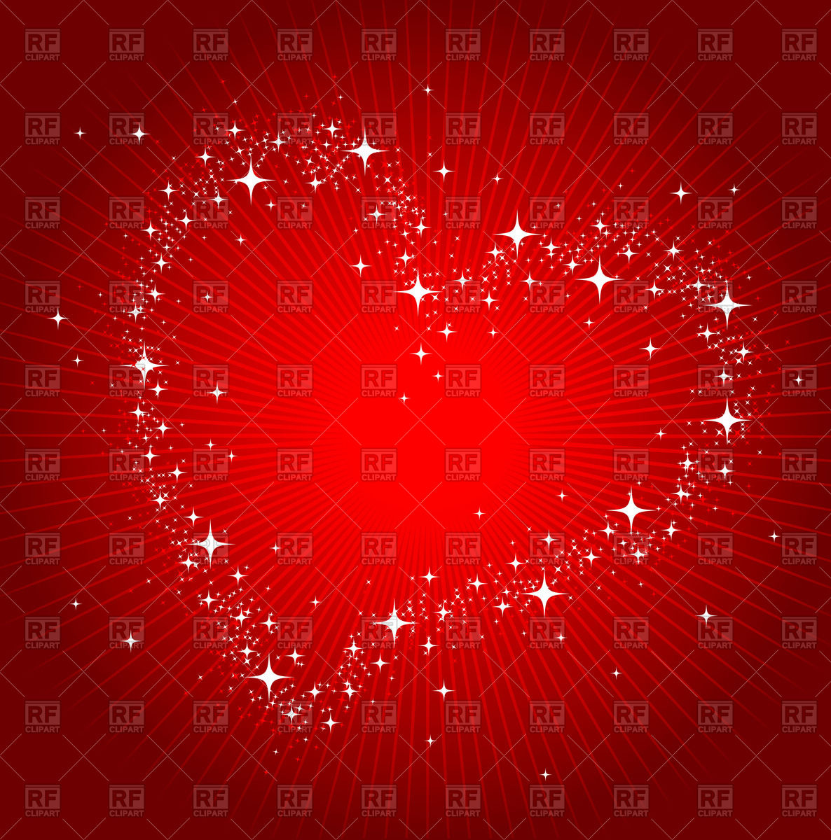 St  Valentine S Day Card   Outline Of Heart With Starry Border 58674