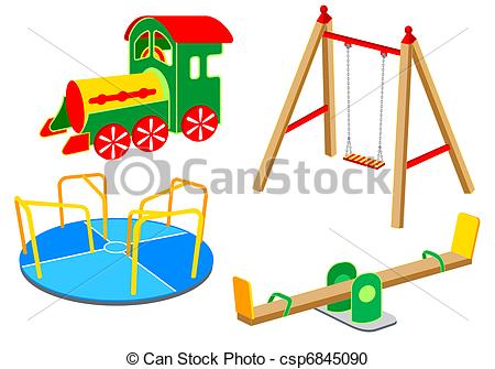 Vector Clipart Of Playground Equipment   Set 1   Playground Equipment