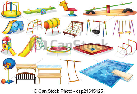 Vector   Playground Equipments   Stock Illustration Royalty Free