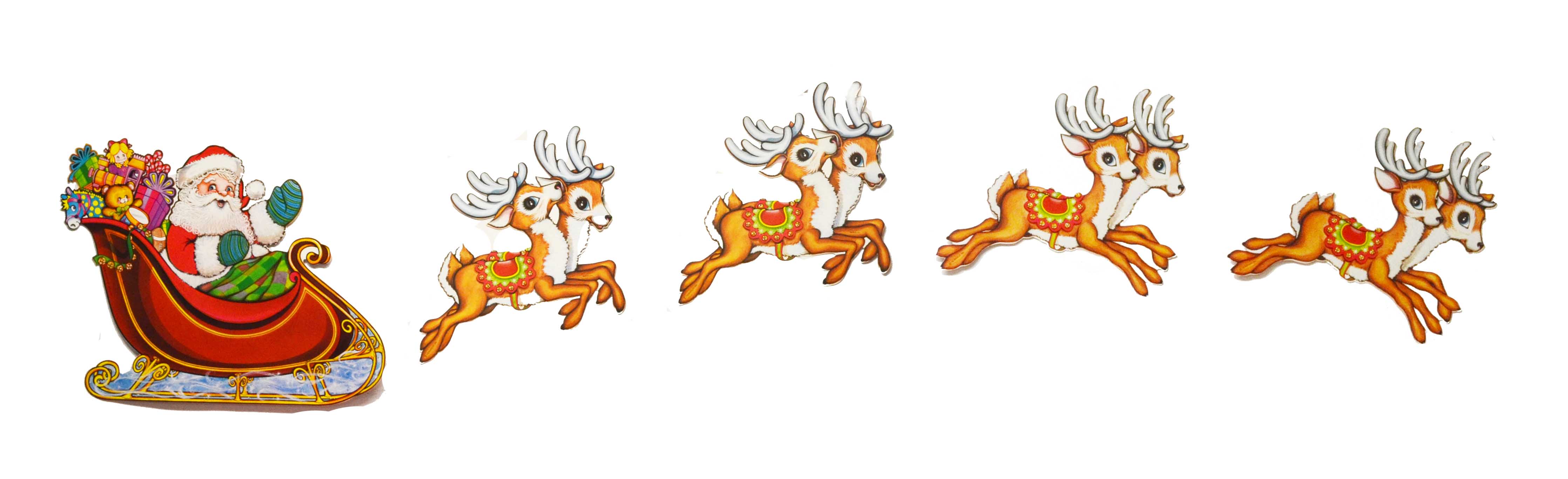 2m Santa Sleigh And Reindeer Christmas 5pk Cutout Decoration   Ebay