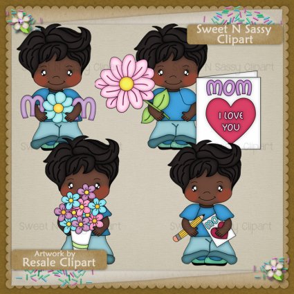     Angie Wenke   Resale Clipart    Mother S Day Boys African American