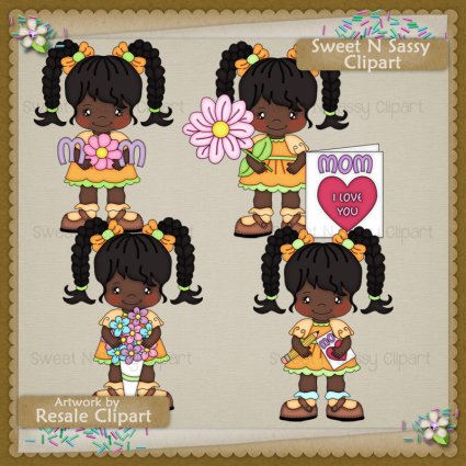     Angie Wenke   Resale Clipart    Mother S Day Girls African American