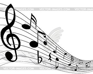 Background Of Music Notes   White   Black Vector Clipart