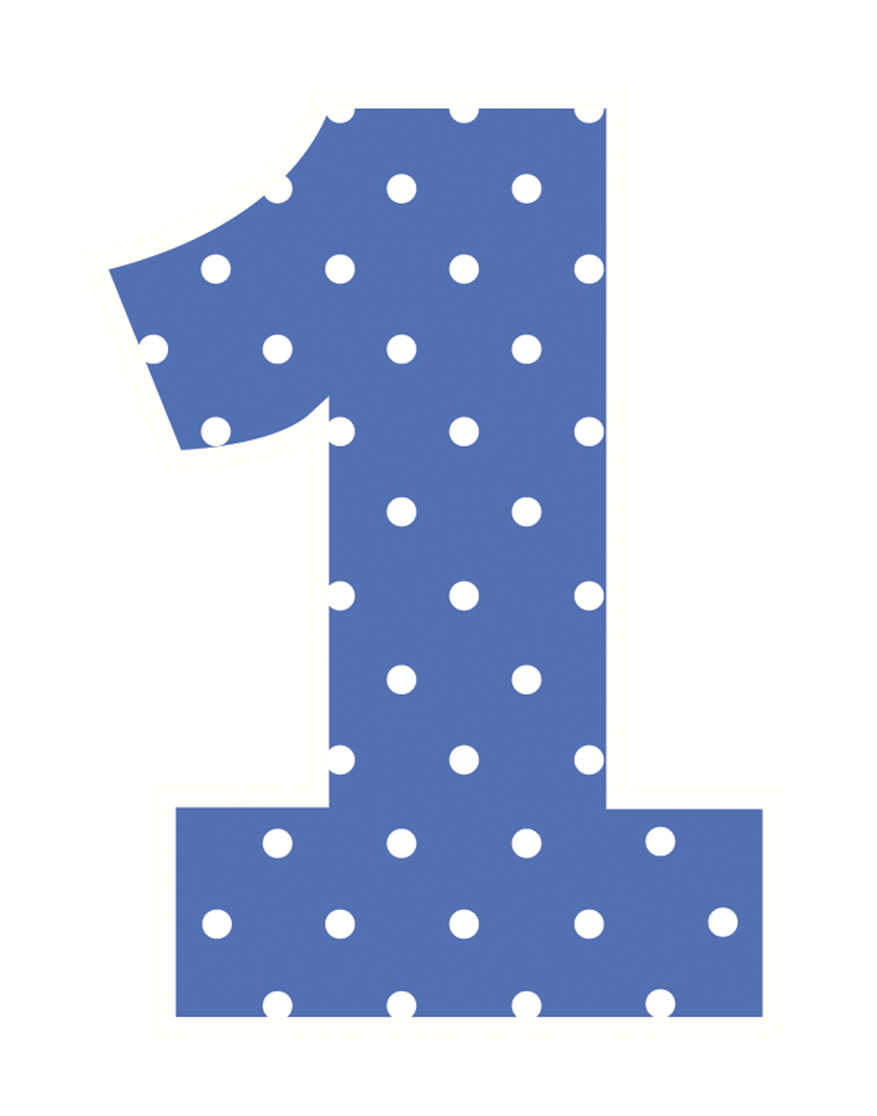Blue Polka Dot Number 1 Clipart   Free Clipart