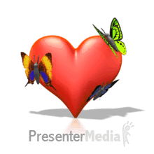 Butterfly Resting On Heart Powerpoint Animation