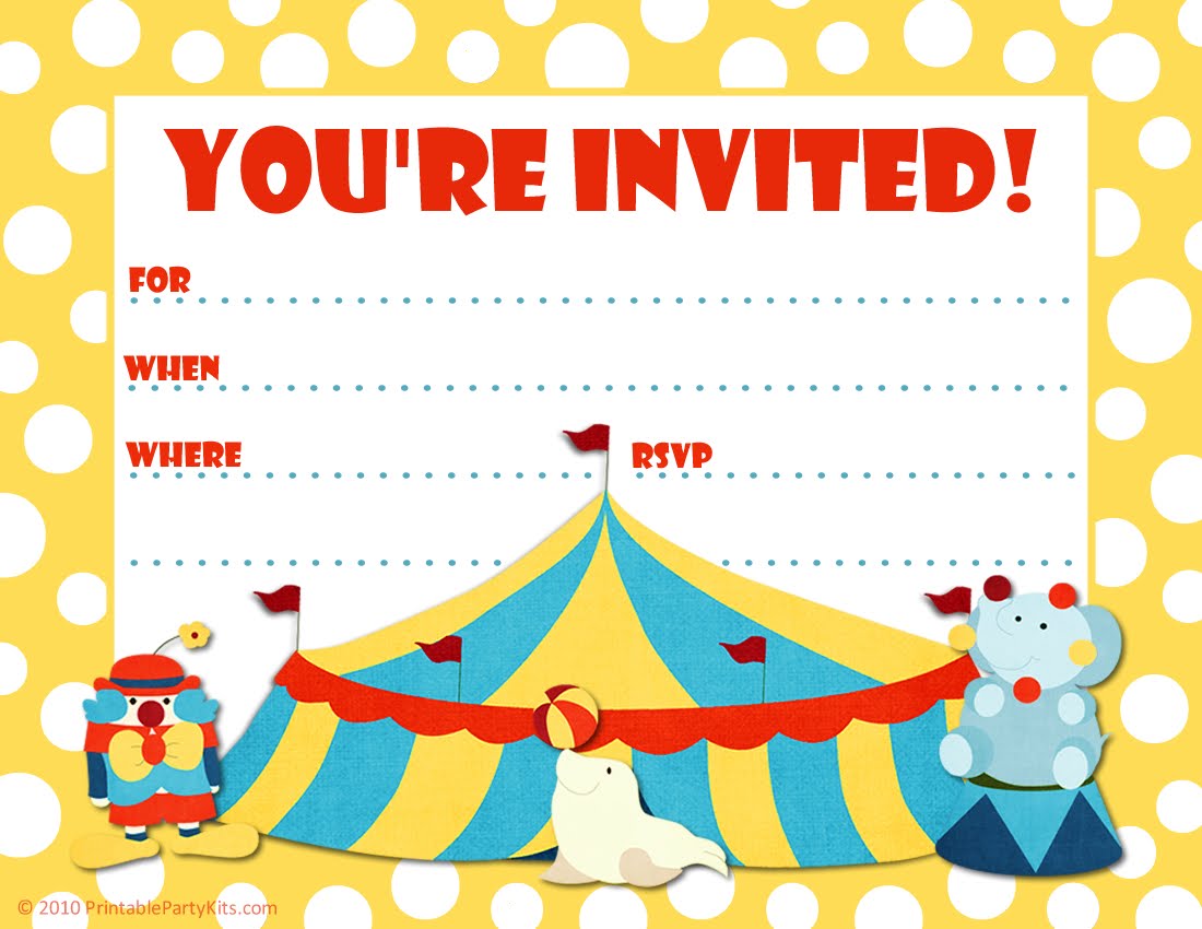 Click On The Free Circus Party Invite Template To See It Full Size And