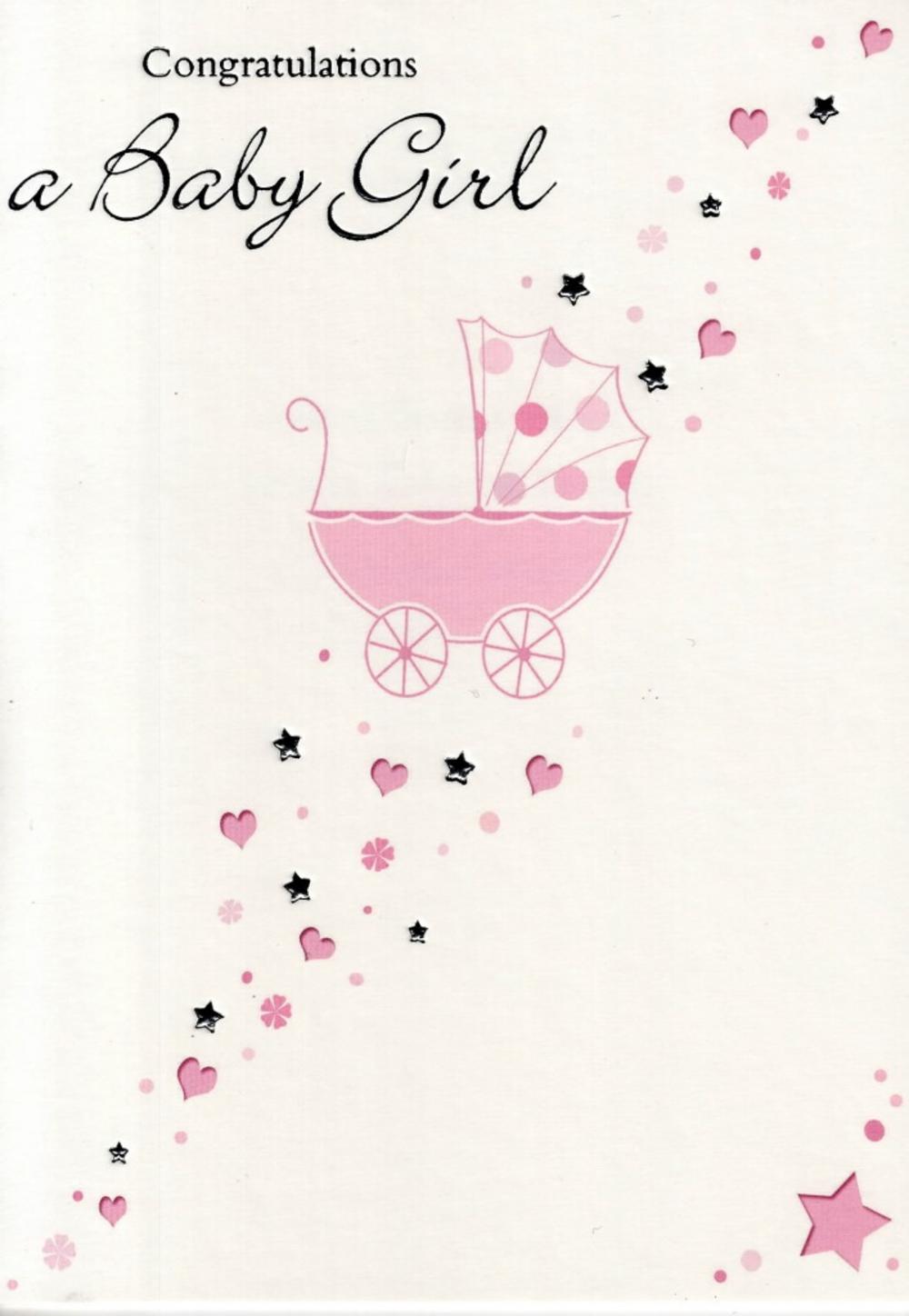 Congratulations A New Baby Girl Greeting Card Preview