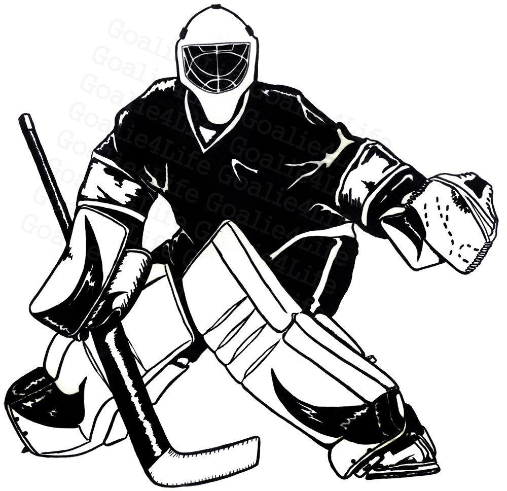 Hockey Player Clipart Black And White Goalie Black And White By