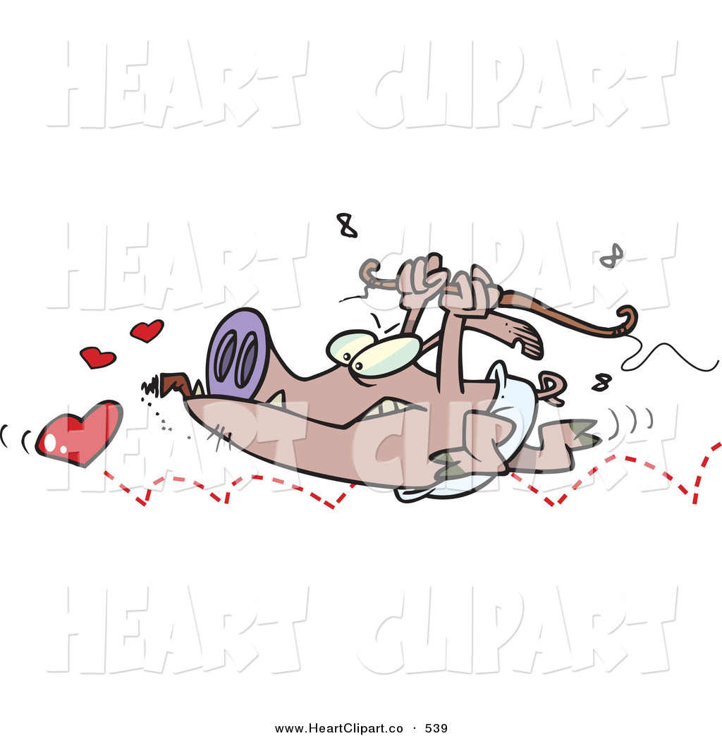 Nasty Pig Swine Cupid Surrounded By Flies Smoking A Cigar And Chasing