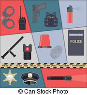 Police Icons Set   Police Protect And Serve Special Forces   