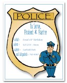 Police Party Invitation Cop Birthday Card Policeman Clipart Police