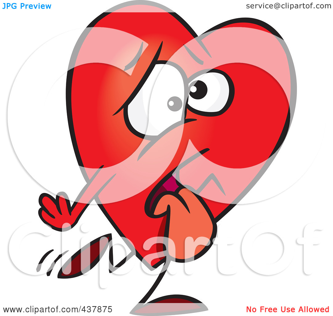 Rf  Clip Art Illustration Of A Tired Heart Walking By Ron Leishman
