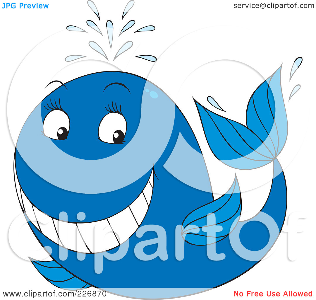 Royalty Free  Rf  Clipart Illustration Of A Blue Whale With A Big Grin