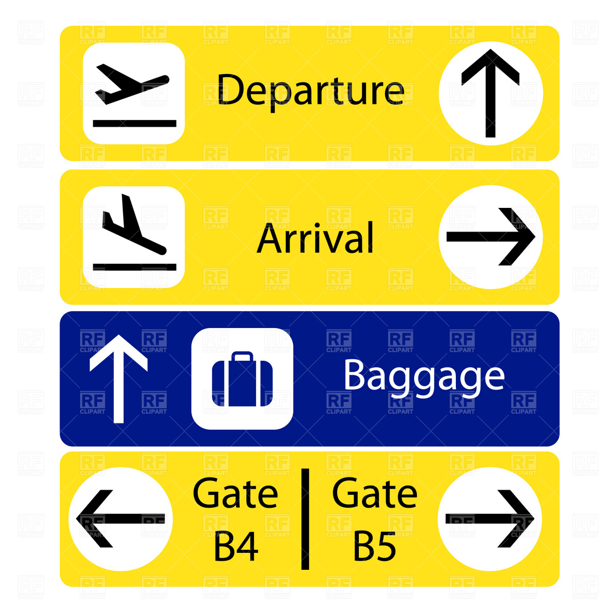     Selection Of Airport Signs Download Royalty Free Vector Clipart  Eps