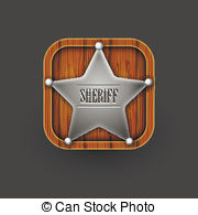 Sheriff Badges Icon  Vector Eps10 Vector Clip Art
