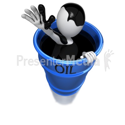 Stick Figure In Oil Barrel   Science And Technology   Great Clipart