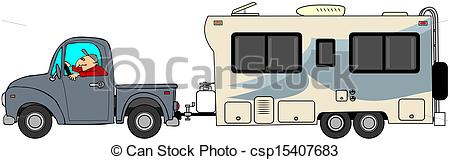 Stock Illustration Of Truck And Trailer   This Illustration Depicts A
