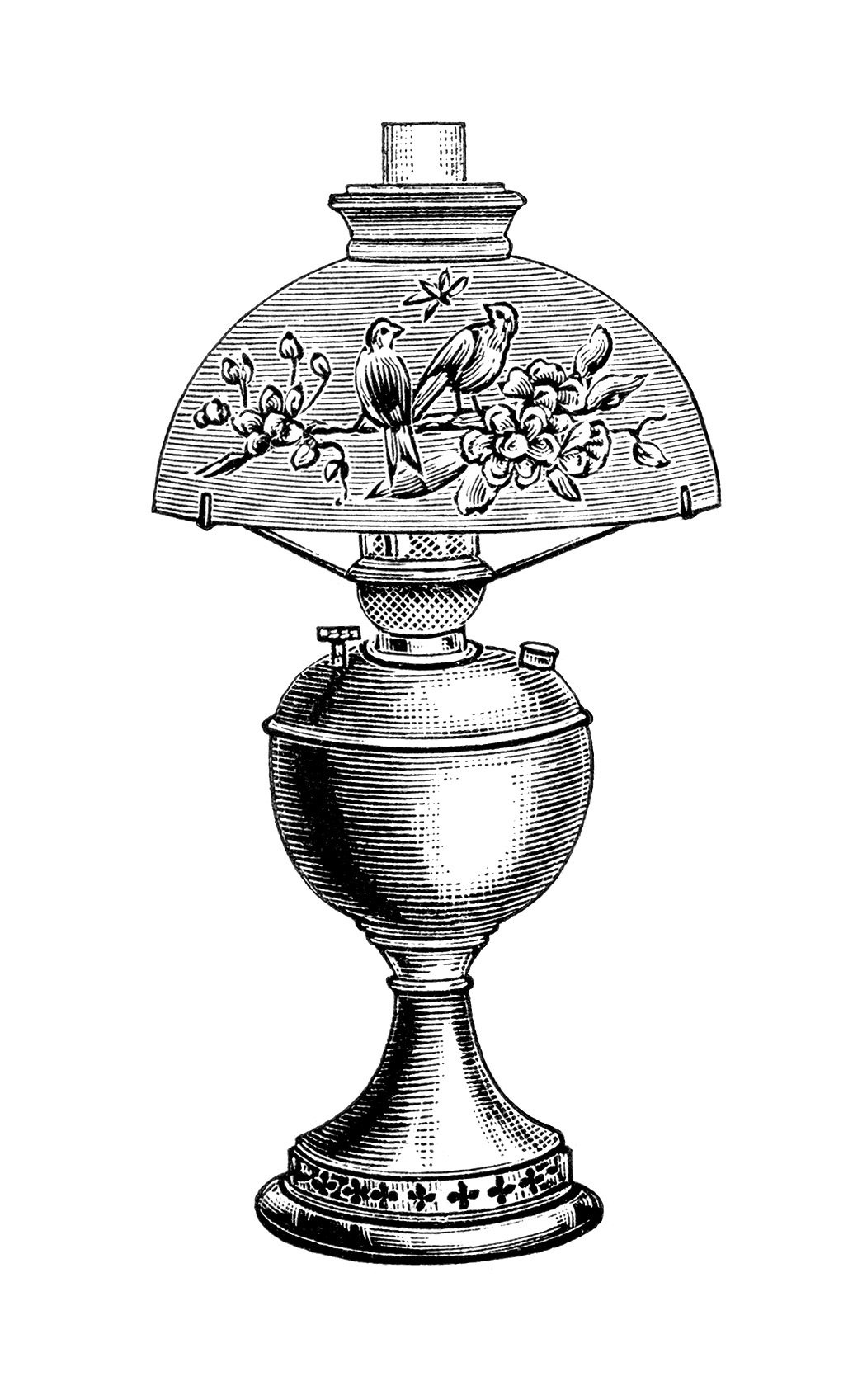Vintage Lamp Clip Art Black And White Clipart Victorian Lighting