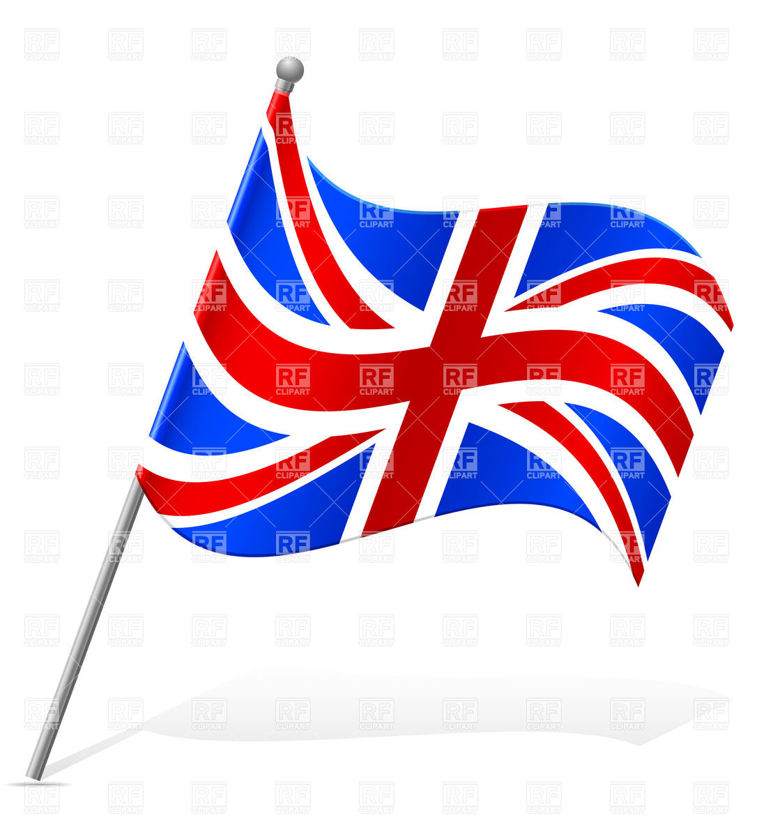 Wavy Flag Of United Kingdom Icon Download Royalty Free Vector Clipart