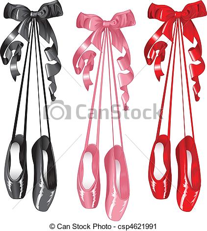 Ballet Slippers Black And White Clipart