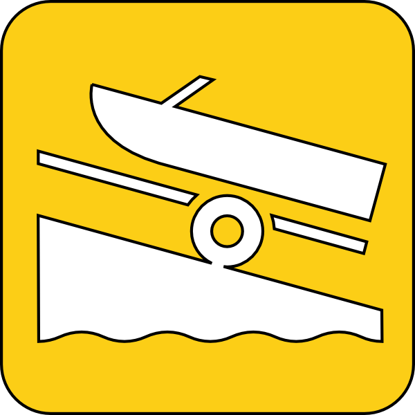 Boat Launch Symbol Yellow Clip Art   Vector Clip Art Online Royalty