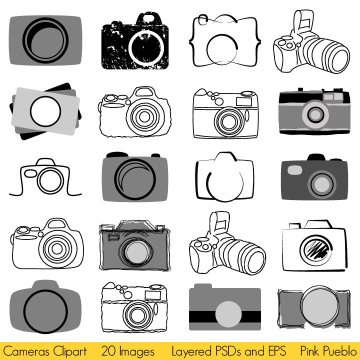 Cameras Clipart Photography Logo Elements Layered Editable Psds And