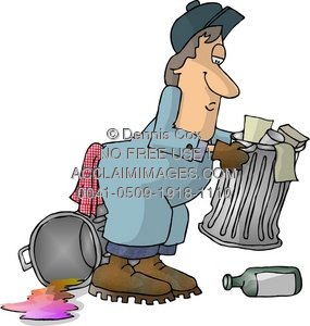 Clipart Illustration  Janitor Taking Out The Trash