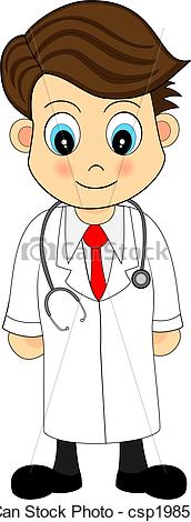Clipart Vector Of Cute Looking Cartoon Illustration Of A Doctor