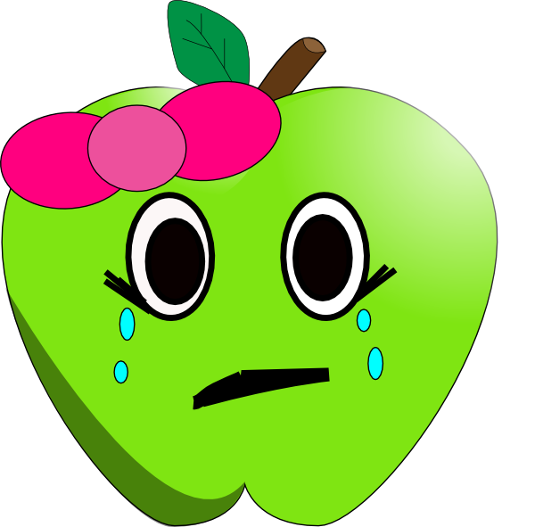 Crying Apple Clip Art At Clker Com   Vector Clip Art Online Royalty