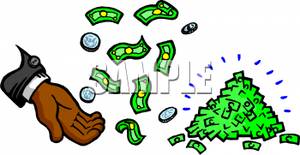 Pile Of Money Clipart A Hand And A Pile Money Royalty Free Clipart    