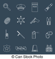 Police Icons Outline   Police Protect And Serve Special