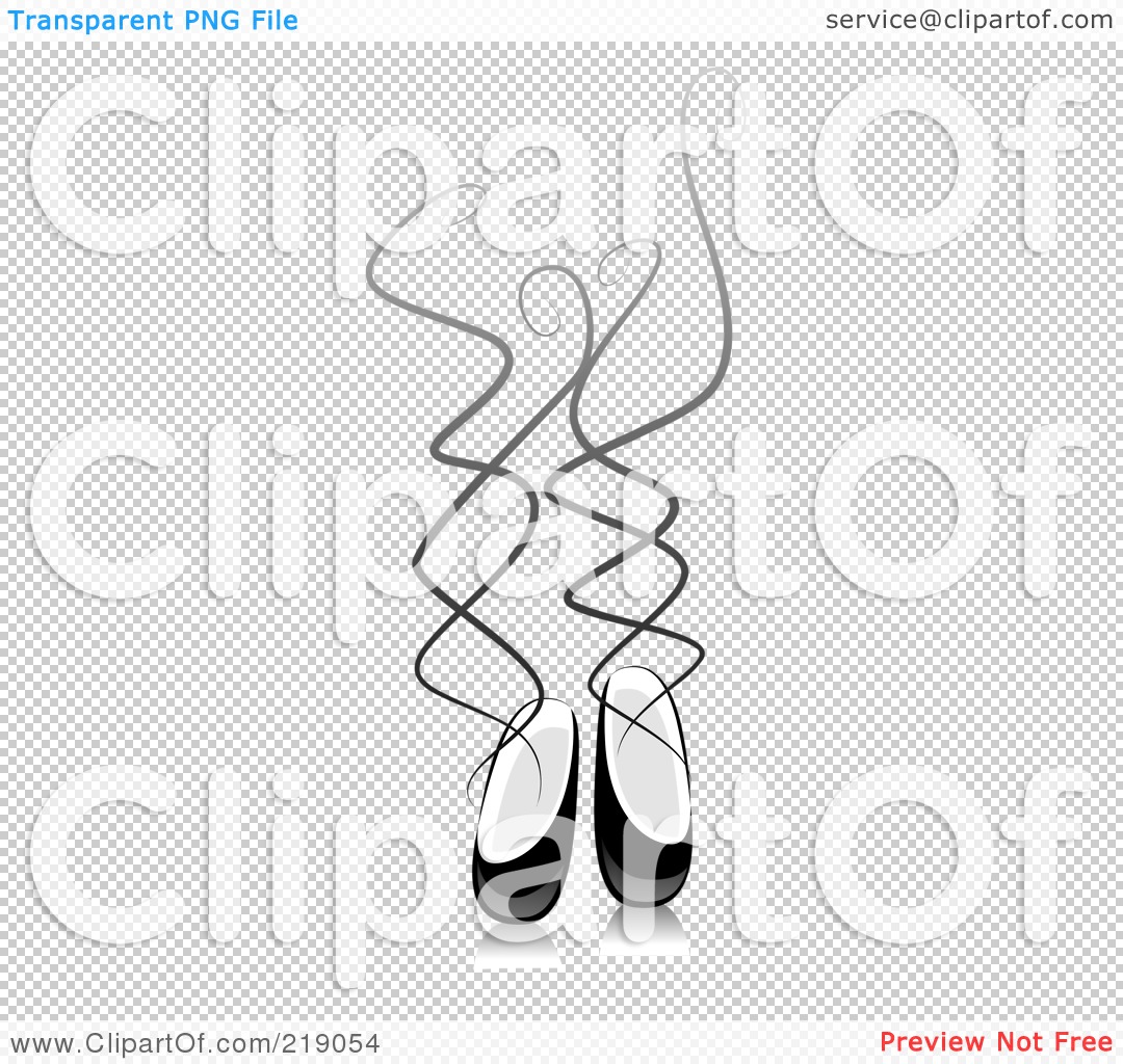 Rf  Clipart Illustration Of An Ornate Black And White Ballet Slippers