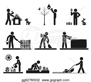 Stock Illustration   Pictograms Representing People Doing Different