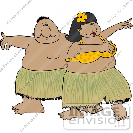 14735 Two Hula Dancers