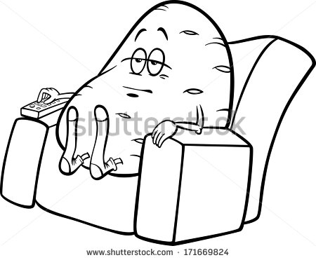 Black And White Cartoon Vector Humor Concept Illustration Of Couch