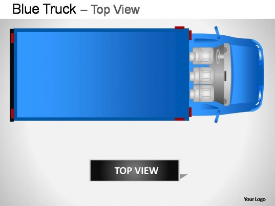 Blue Truck Top View Powerpoint Presentation Slides Slide   Free Images    