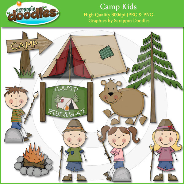 Camp Kids Clip Art By Scrappindoodles On Etsy
