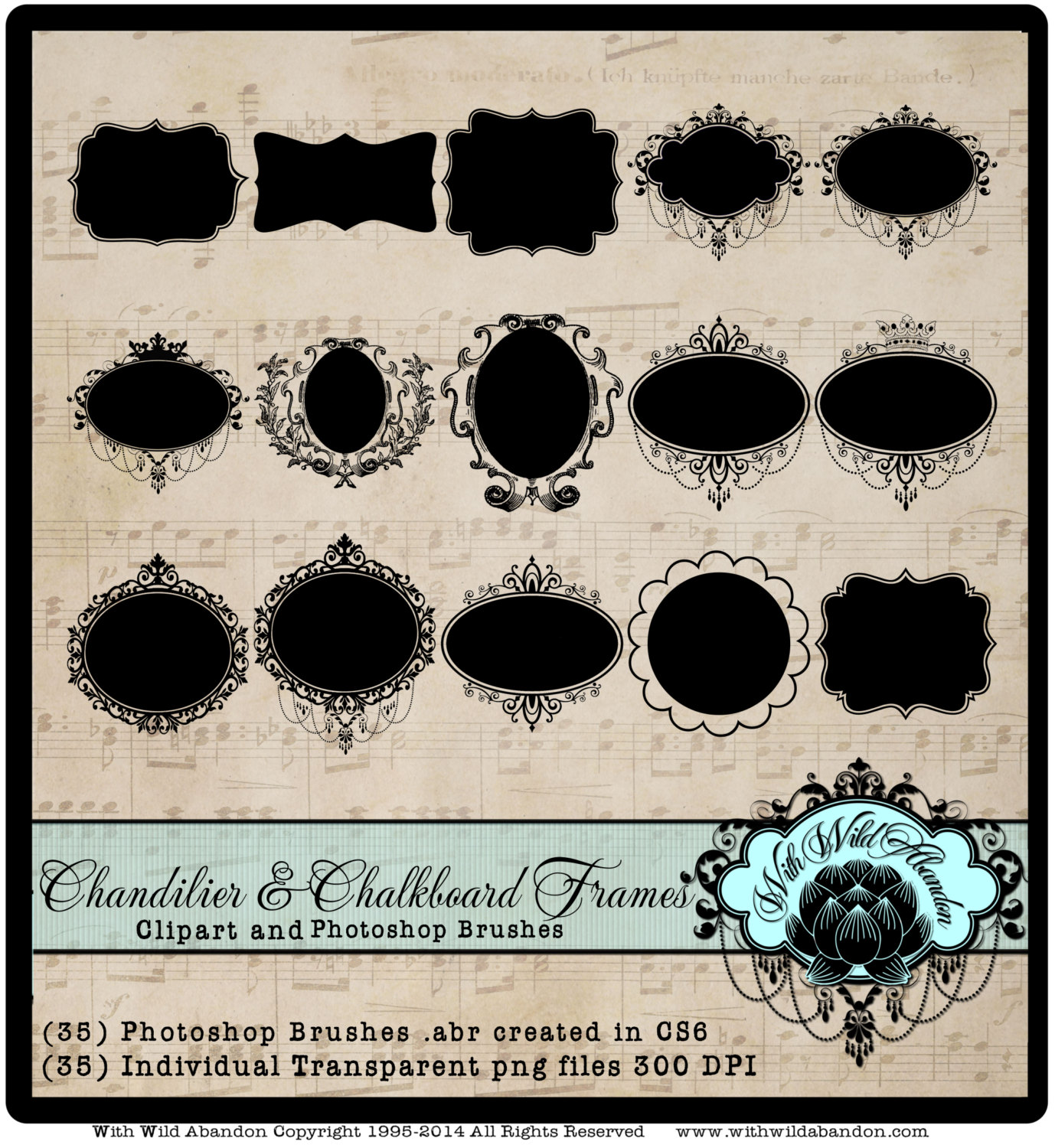Chalkboard Chandelier Frame Clipart Photoshop By Withwildabandon