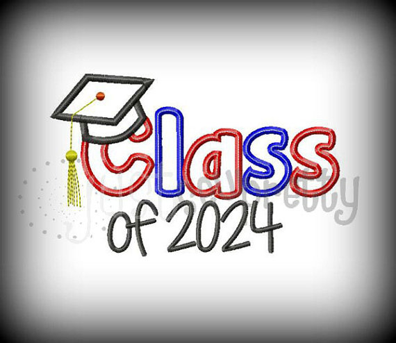 Class Of 2024 Graduate Embroidery Applique Design By Justsewpretty