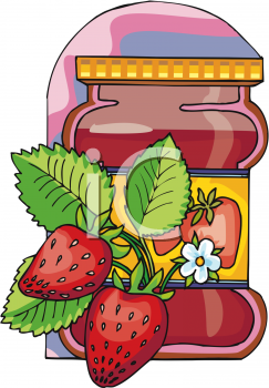 Clipart Picture Of A Jar Of Strawberry Jam   Foodclipart Com
