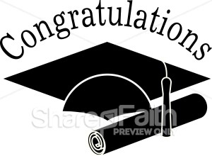 Congratulations Grads Black And White Clip Art   Christian Graduation