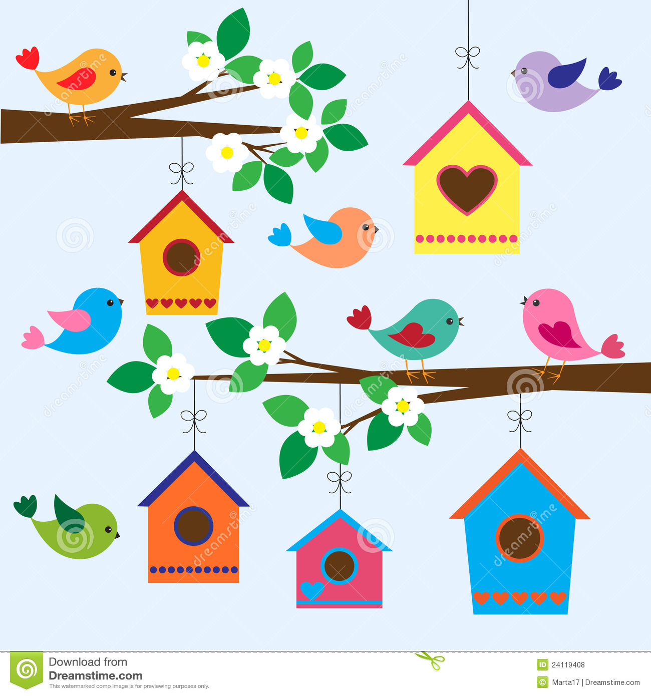 Cute Birdhouse Clipart Birdhouses In Spring