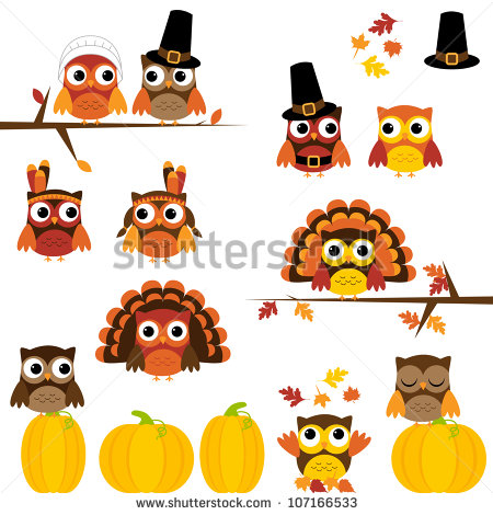 Cute Happy Thanksgiving Turkey Clipart Cute Thanksgiving Owl Clipart
