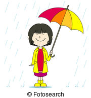 Duck Child Umbrella Raincoat Girl Grove Human Illustrations And