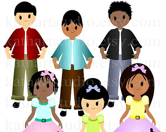     Ethnic Sock Hop Kids Clip Art Set For Personal And Commercial Use 95