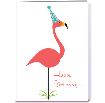 Funny Birthday Classy Lawn Flamingo Greeting Card By Penny Cork