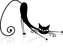 Graceful Black Cat Silhouette For Your Design